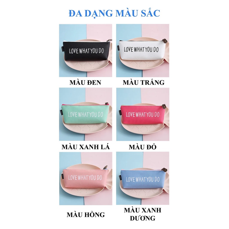 Túi đựng bút bằng DA PU hình tam giác thiết kế nhỏ nhắn màu sắc tươi tắn - NK