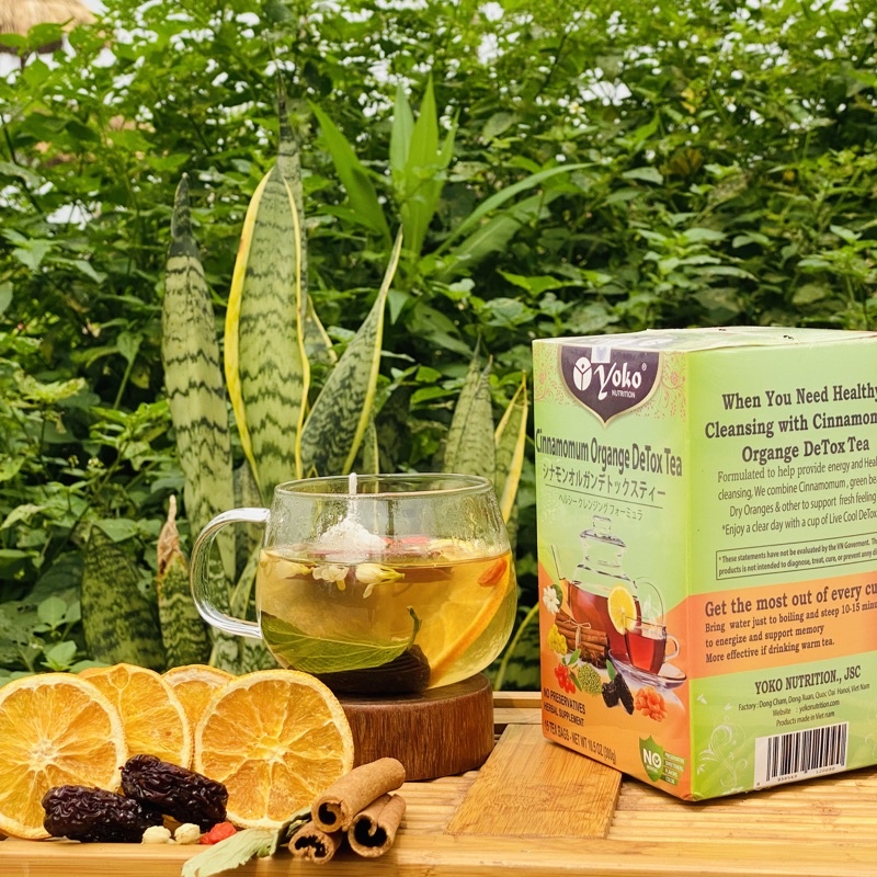 Trà thảo mộc Cam quế YOKO NUTRITION 20 túi lọc 200 gram (Ôn ấm cơ thể, giảm đau nhức xương khớp)