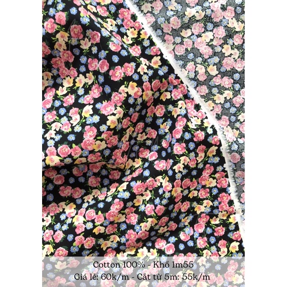 Vải thô hoa nhí 0,5m