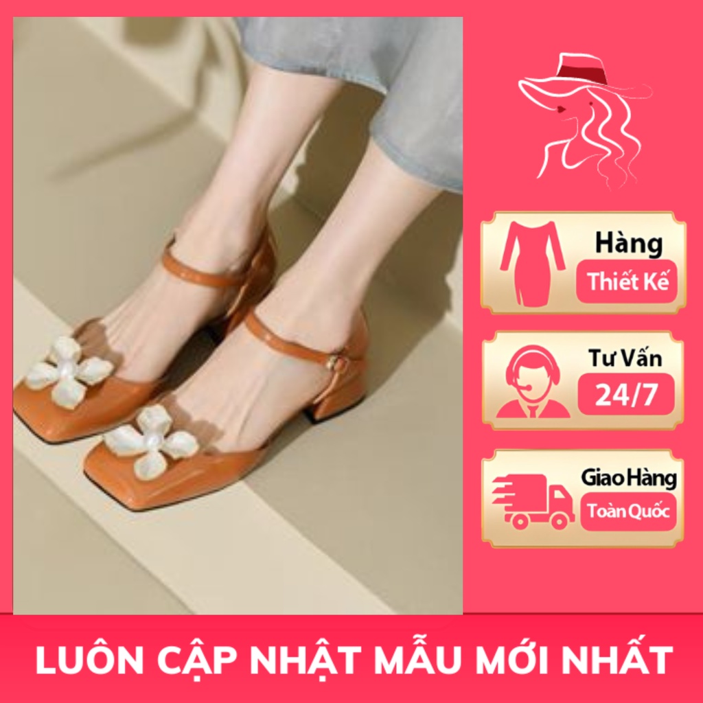 Giày Búp Bê Đế Cao 3 Phân Đính Hoa