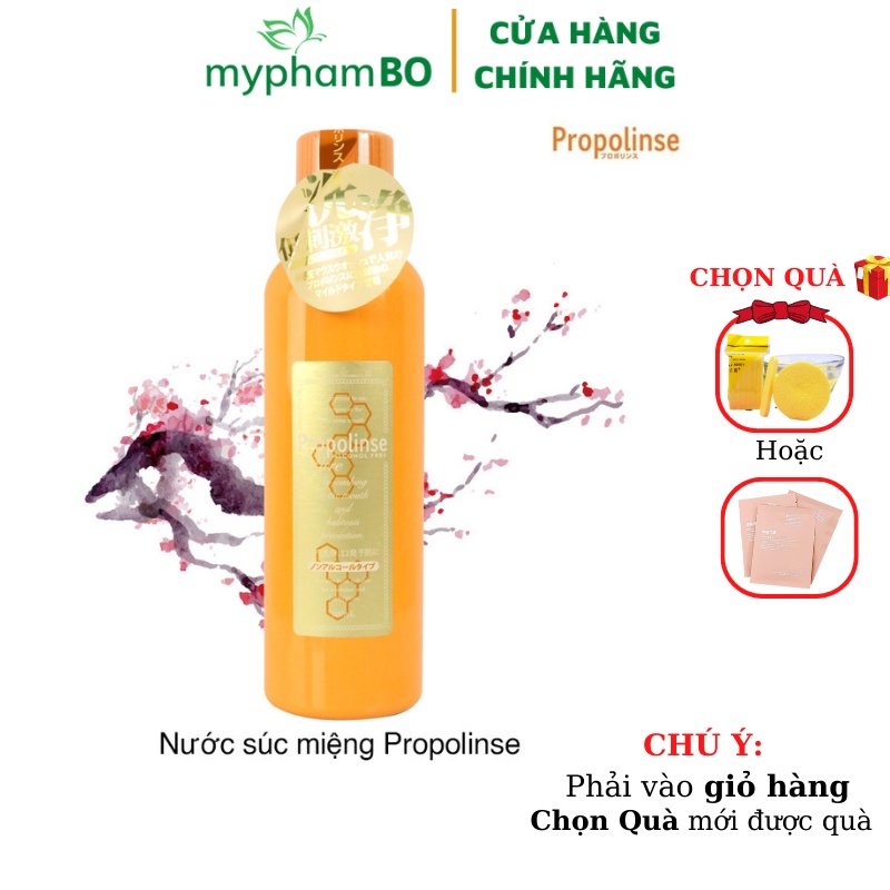 Nước súc miệng Propolinse màu cam 600ml Nhật bản, nước xúc miệng nhật màu cam sạch mảng bám