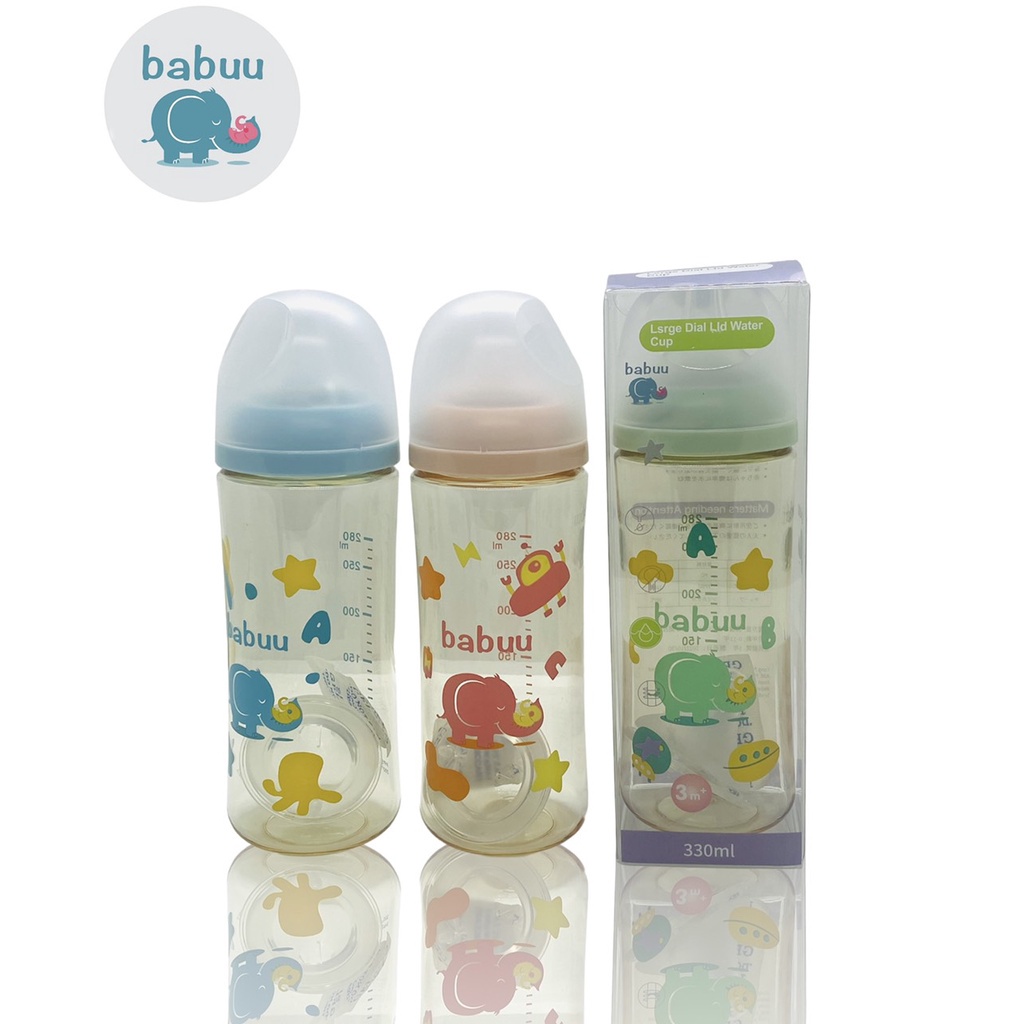 Bình sữa Babuu Baby Nhật Bản cổ rộng PPSU 90ml, 120ml, 160ml, 240ml, 300ml cho bé sơ sinh  Homedy Kids