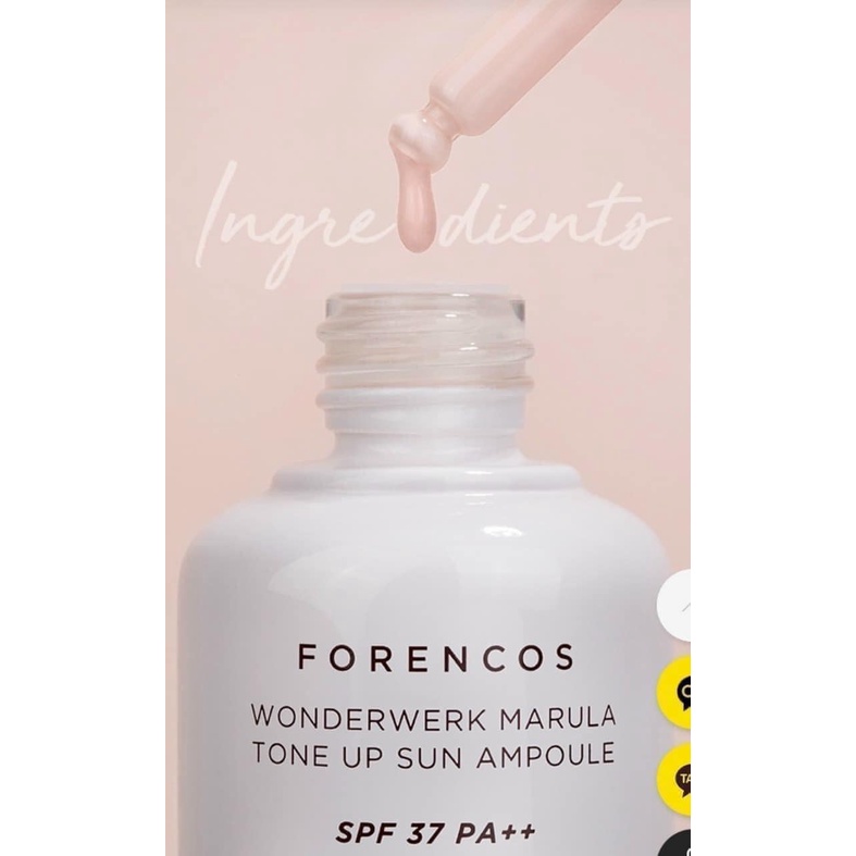 Serum Dưỡng Trắng Chống Nắng Forencos Wonderwerk Marula Tone Up Sun Ampoule SPF37 PA++