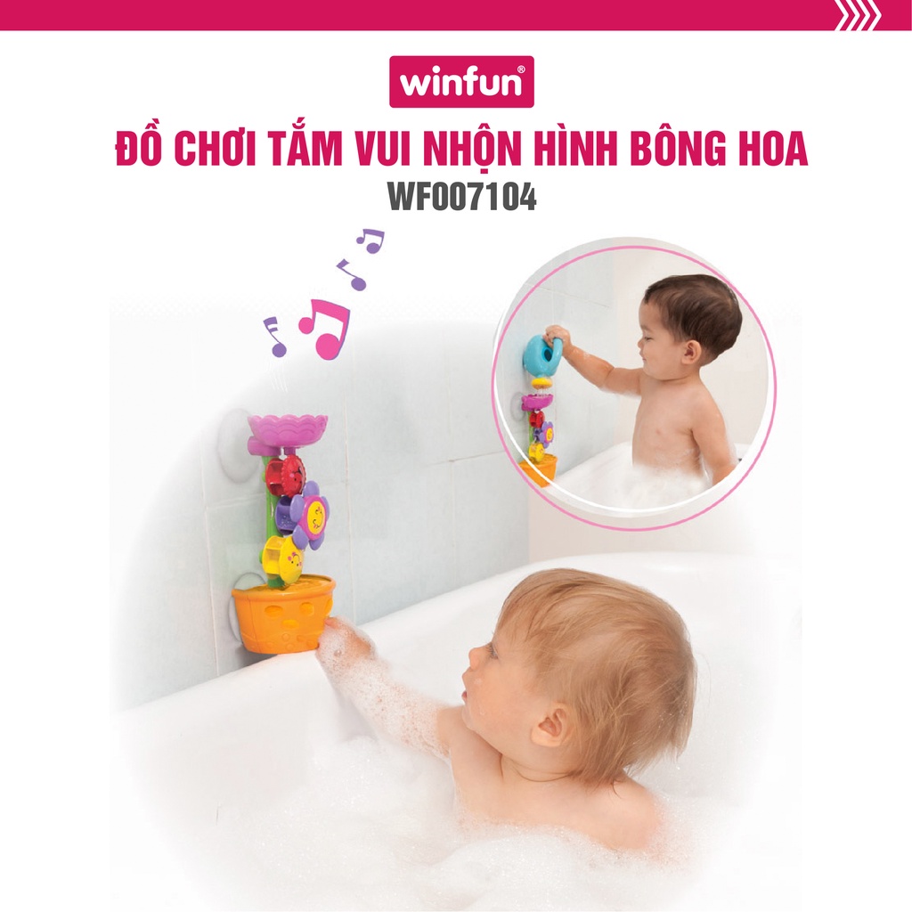 Đồ chơi dán tường nhà tắm cho bé bông hoa vui vẻ quay bánh xe nước  Winfun 7104