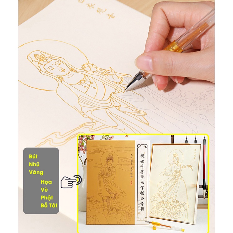 Bút Nhũ Vàng - Họa Vẽ Chư Phật - Bồ Tát, CHép Kinh