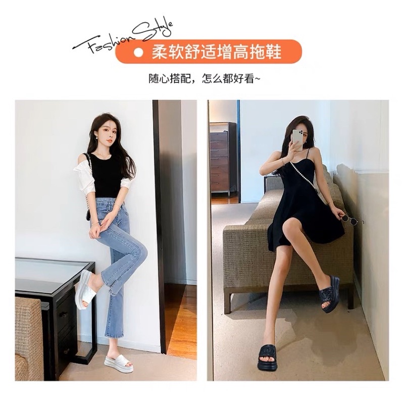 Dép đế bánh mì 7cm Andu Store  dép đế xuồng nữ