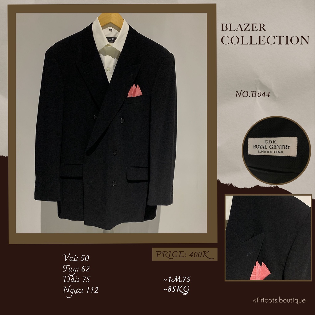 10 mẫu blazer nam đen trơn, xanh navy 1 hàng khuy / 2 hàng khuy, 2-4-6 nút