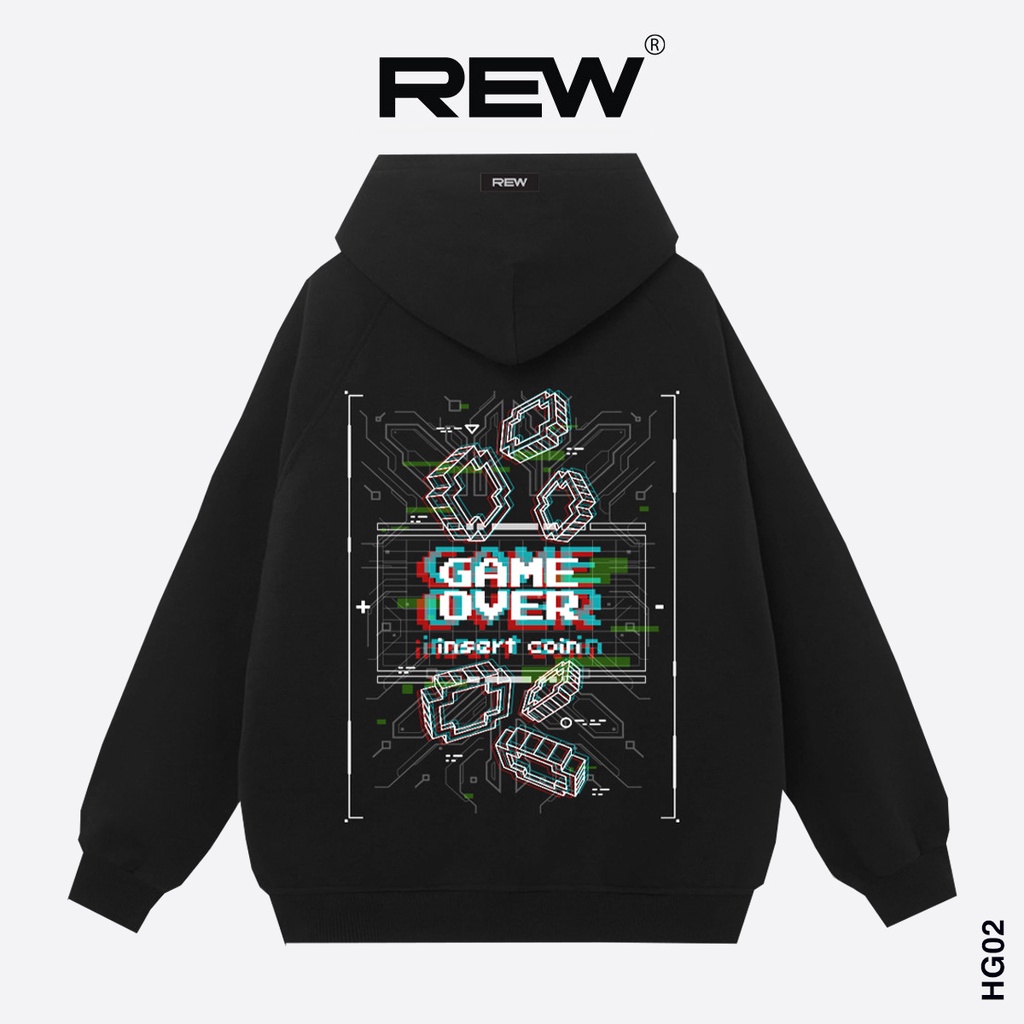 Áo hoodie local brand REW form rộng Unisex dành cho cả nam và nữ mẫu REW GAMEOVER