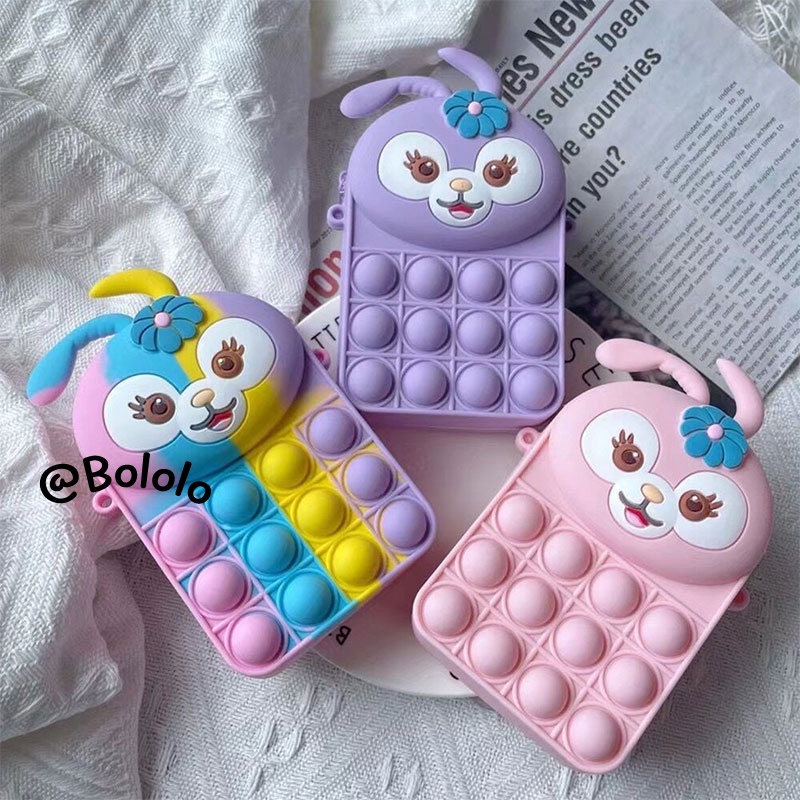 Bololo Túi Đựng Son Môi Chìa Khóa Tiền Xu Bằng Silicon Hình Vuông Xingdelu rat Dễ Thương Và Thời Trang