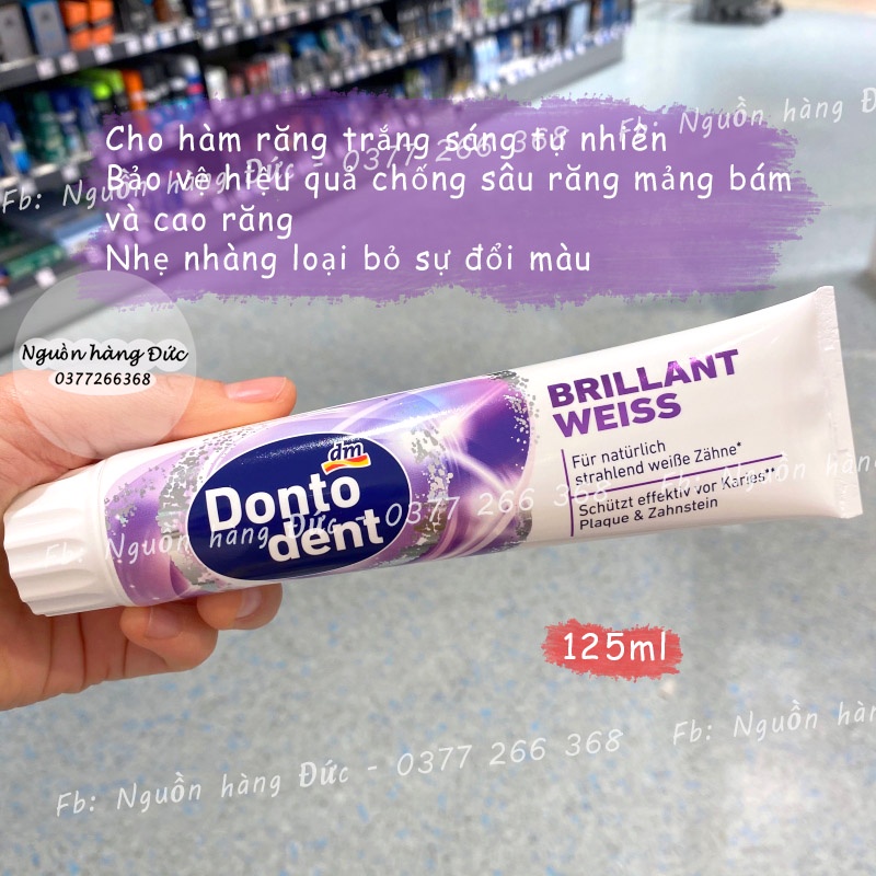 Kem đánh răng Dontodent Đức làm trắng răng, cho răng nhạy cảm