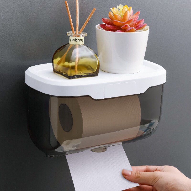 Hộp đựng giấy vệ sinh chống nước tặng kèm miếng dán siêu chắc,kệ để đồ nhà tắm có nắp đa năng tiện lợi_MC888 | BigBuy360 - bigbuy360.vn