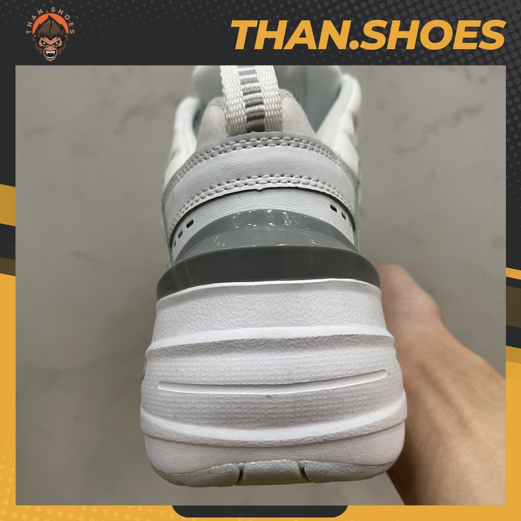 Giày M2k Tekno Triple White, M2k Trắng Gót Xám Nhạt - Than.Shoes