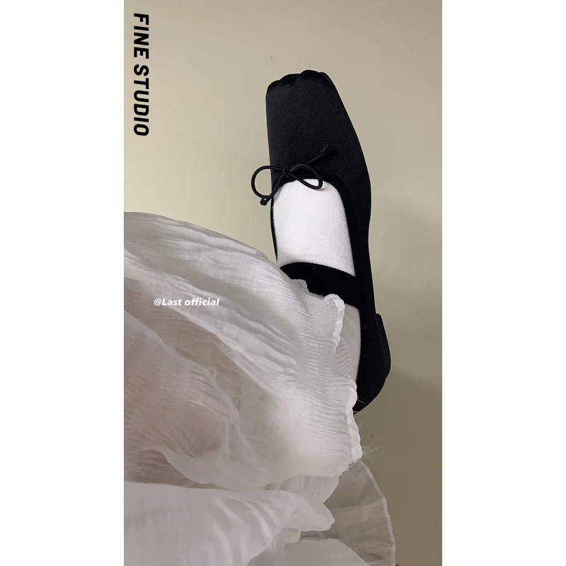 Giày Múa Ba Lê Đế Phẳng Quai Dây Satin Phong Cách Retro Mùa Hè Mới 2023 Dành Cho Bạn Nữ