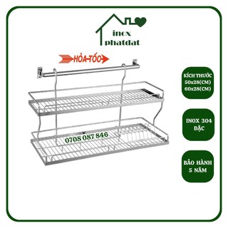 Kệ chén 2 tầng treo tường inox 304 phát đạt , rổ úp chén 2 tầng, giá để bát, kệ đựng bát dĩa