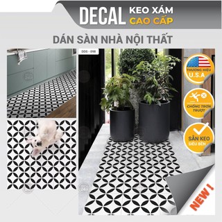 Giấy DECAL Decal24h dán sàn nhà, phòng ngủ họa tiết gạch bông chống trầy, chống trơn, chống thấm DDS-098 - KT: 120x60cm