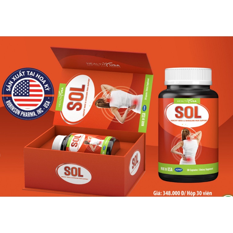 Viên Vai Gáy SOL - Nhập Khẩu Mỹ - GIẢM ĐAU CỨNG VAI CỔ GÁY -  GIẢM TÊ BÌ CHÂN TAY