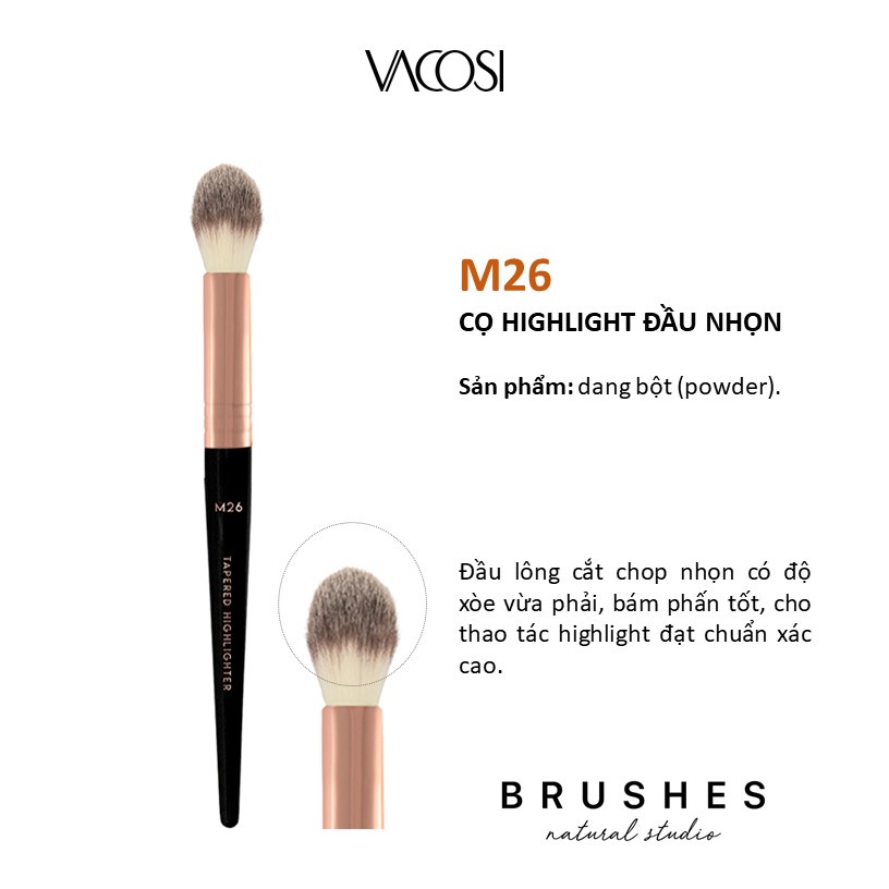 Cọ Tán Phấn Má / Highlight VACOSI Highlighter Brush - M26 Tapered / FP01 Contouring Pro / FP10