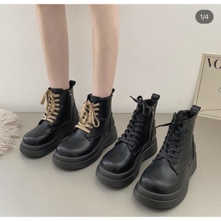 Boot Cổ Vừa Cao Cấp Mũi Tròn CC17 (Tặng kèm 1 dây đen) Tiemgiayboot
