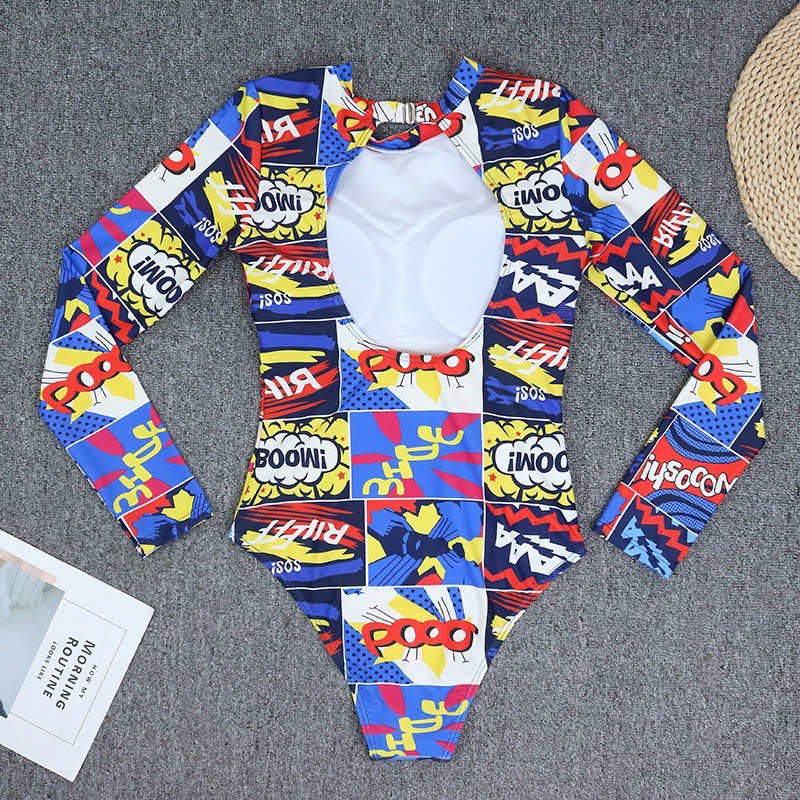 Đồ bơi kín đáo 1 mảnh in nhiệt hình cô gái năng động , bikinigu tây đồ bơi thể thao cá tính | BigBuy360 - bigbuy360.vn