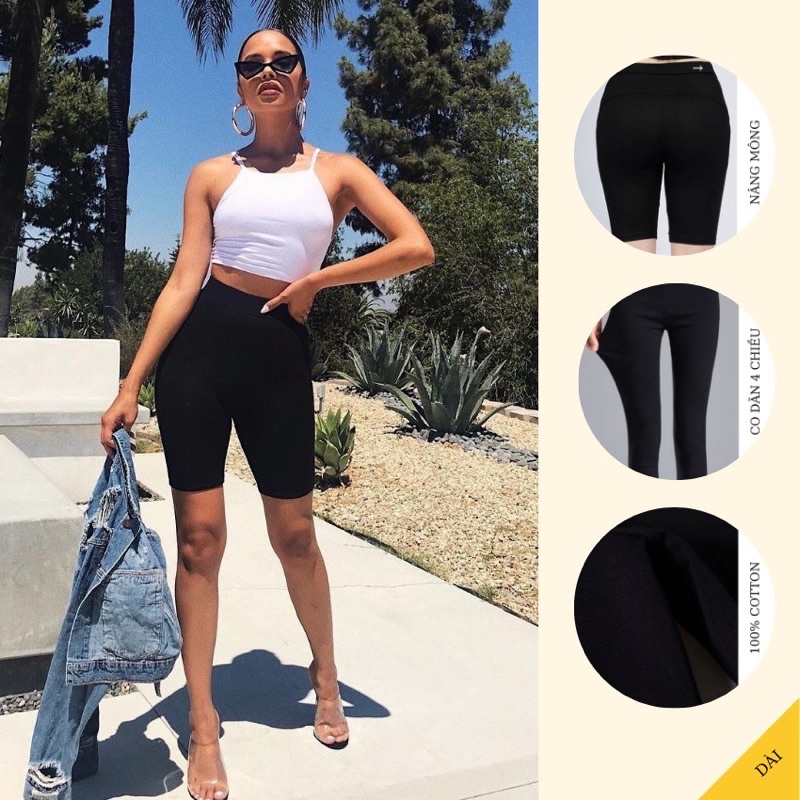 Quần legging lửng Thái siêu co giãn cực Hot 2023