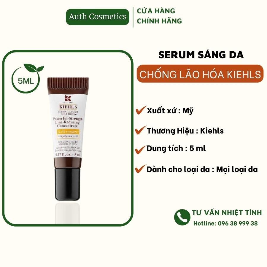 Serum chống lão hoá sáng da Vitamin C Kiehls Powerful-Strength Line-Reducing Concentrate 5ml Giảm Nếp Nhăn săn chắc