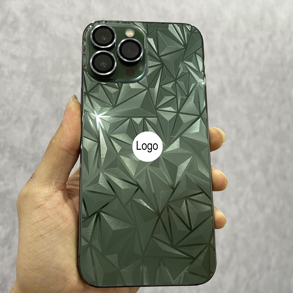 Miếng Dán Skin PPF mặt sau + dán viền vân 4D 3D kim cương chống va đập iphone 13 promax 12 promax 11 promax 14 promax