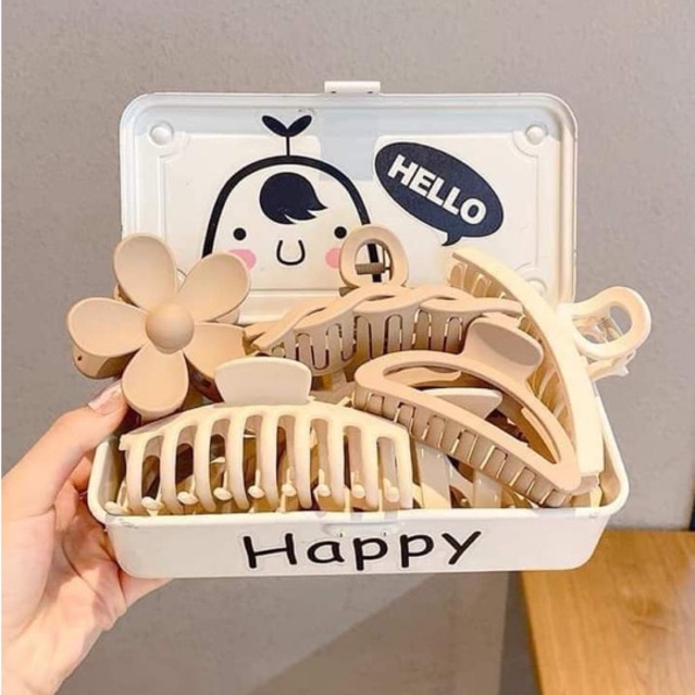 Set 10 kẹp tóc càng cua STYLE KOREA mix mẫu cỡ size lớn cặp chắc chắn