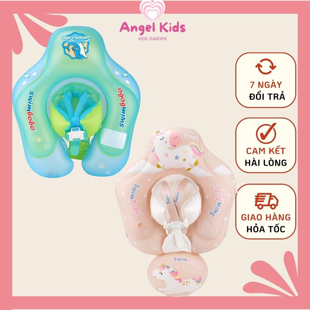 Phao bơi chống lật cho bé cao cấp SWIMBOBO thiết kế cải tiến phù hợp cho bé 05 tháng - 6 tuổi (tặng kèm dụng cụ bơm)