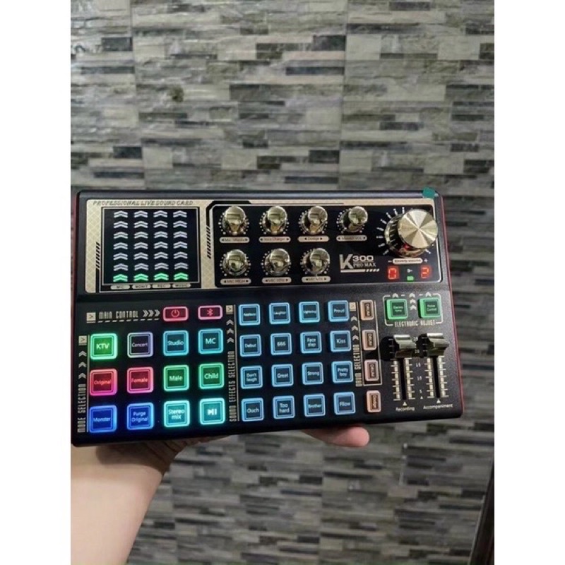 Soundcard K300 PRO MAX bản nâng cấp – Soundcard chuyên thu âm, livestream, karaoke online – Livestream được 3 điện thoại