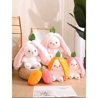 Thỏ cà rốt 2in1 tai hồng 25cm có sẵn new xả kho