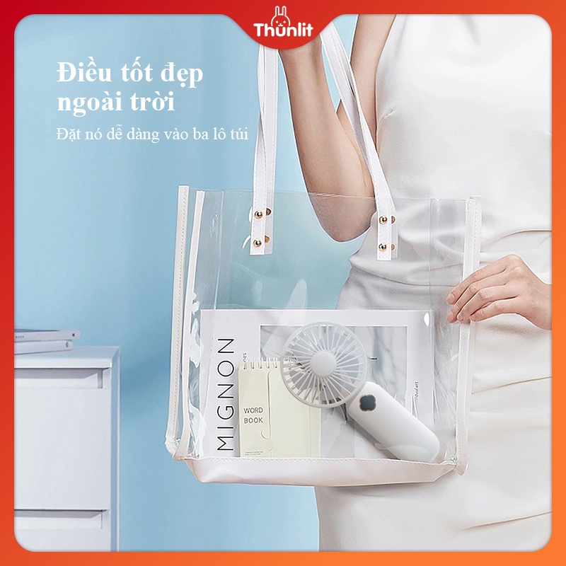 Quạt pin cầm tay Thunlit có năng lượng hiển thị 1200mAh 3 tốc độ gió di động có thể sạc lại