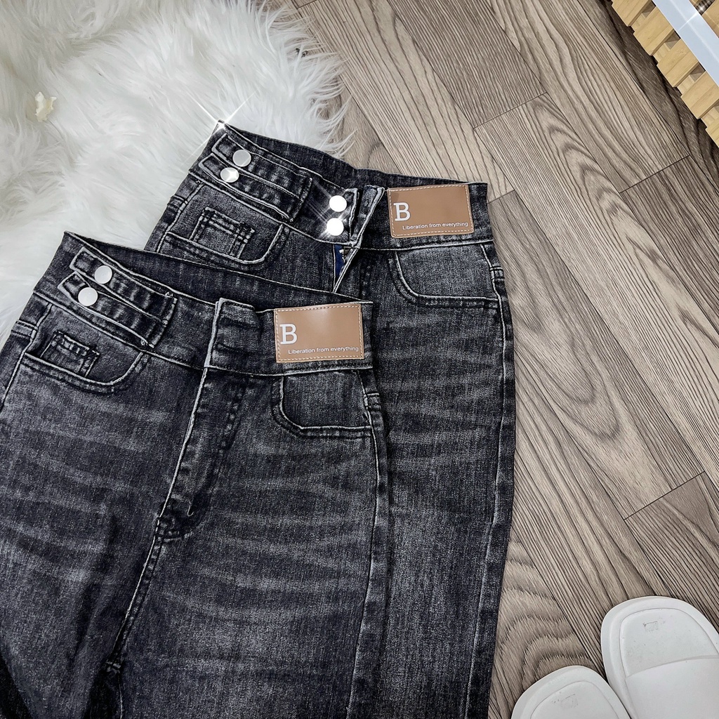 Quần jean nữ lưng cao phối kiểu phong cách trẻ trung, quần bò nữ co giãn skinny ôm dáng siêu đẹp A-T Fashion - MQ519