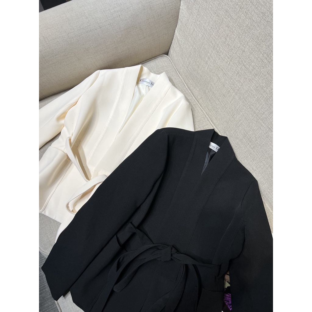 Set áo khoác váy thời trang cao cấp Dior CD thiết kế thắt lưng khéo léo, sang chảnh