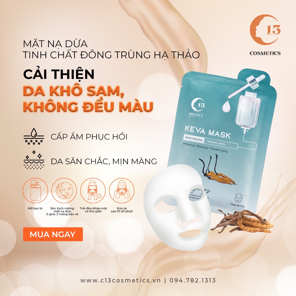 Combo 4 Mặt Nạ Dừa Dạng Thạch Dưỡng Da Cao Cấp - C13 Cosmetics