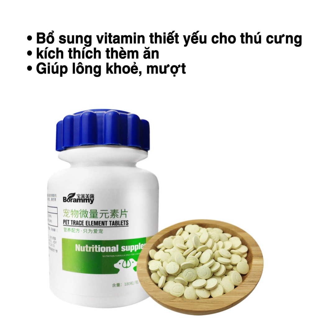 Vitamin Borammy 180v - Vitamin tổng hợp bổ sung dành cho chó mèo
