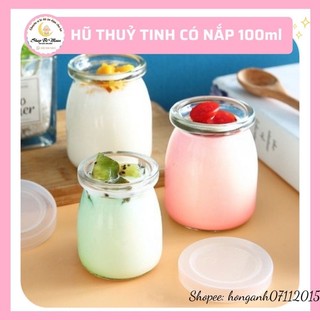 Hũ thủy tinh làm sữa chua có nắp hủ yaourt cao cấp làm kem caramen