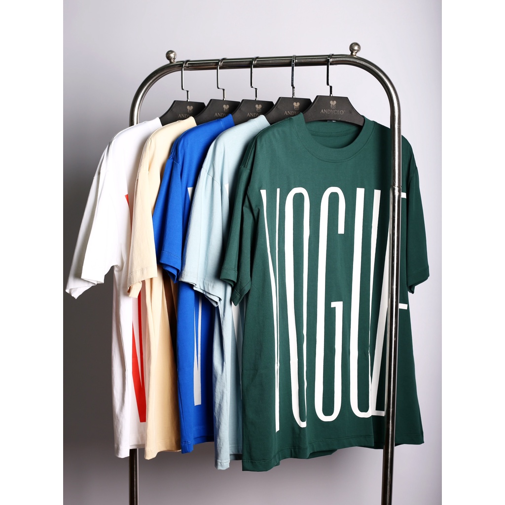 Áo Thun Unisex Form rộng VOGUE , tay lỡ, cổ ôm, Thoáng Mát, Vải Mềm,Co Giãn Thoải Mái (ANDYCLO)