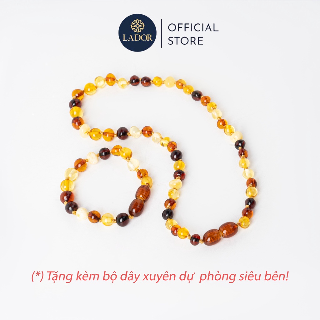 Vòng Amber mix 5 màu cổ điển tự nhiên cho bé - Trang sức Lador - LD00021