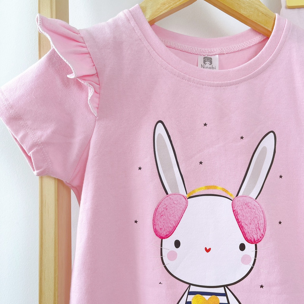 Đồ ngủ bé gái tay ngắn quần dài thun cotton in hình elsa mickey, bộ bé gái cánh tiên dễ thương Áo Lá Homewear NNB005