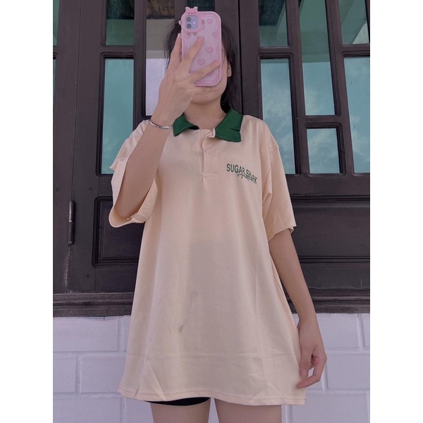 Áo Polo Phối Cổ SUGAP Cực Chất Tay Lỡ From Rộng Nam Nữ