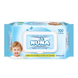 Khăn ướt em bé nuna 100 miếng - không mùi