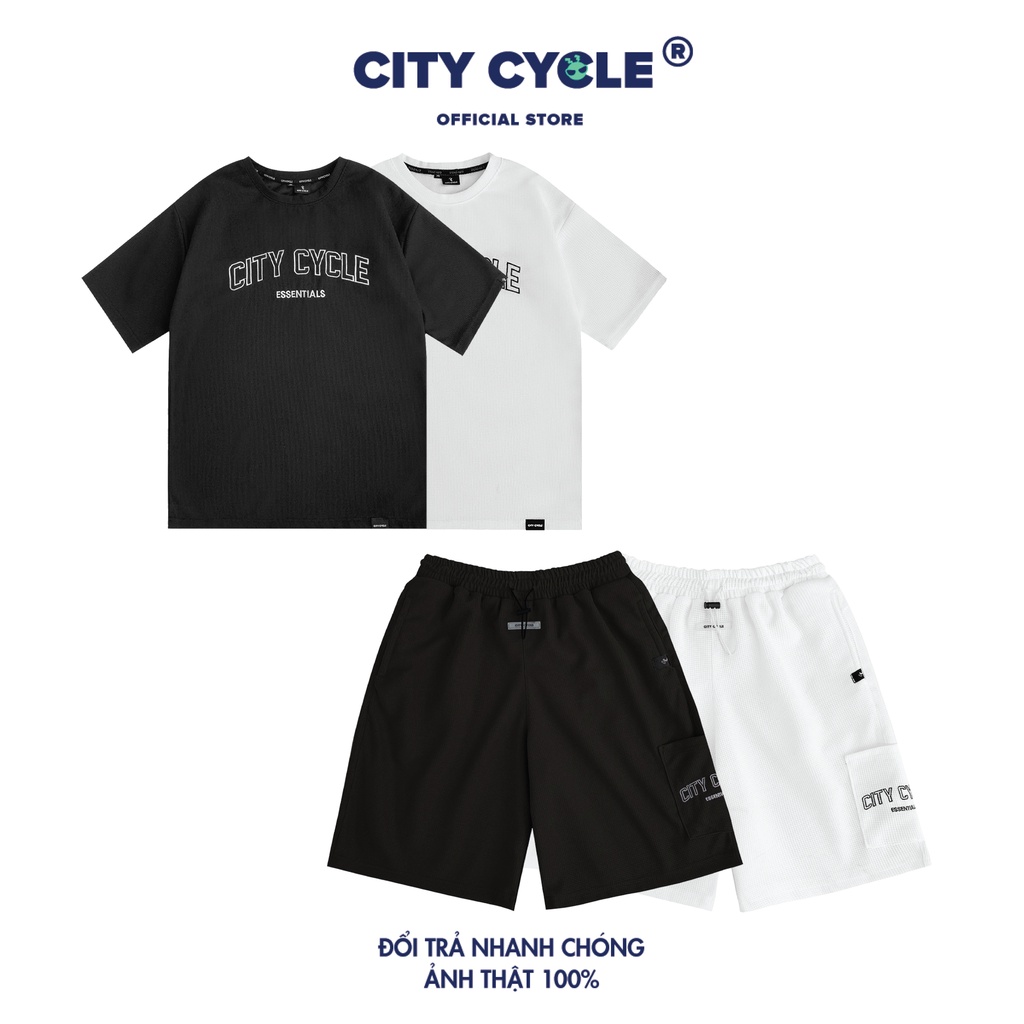 Đồ bộ local brand thun tổ ong Essentials City Cycle chất cotton form rộng nam nữ oversize unisex