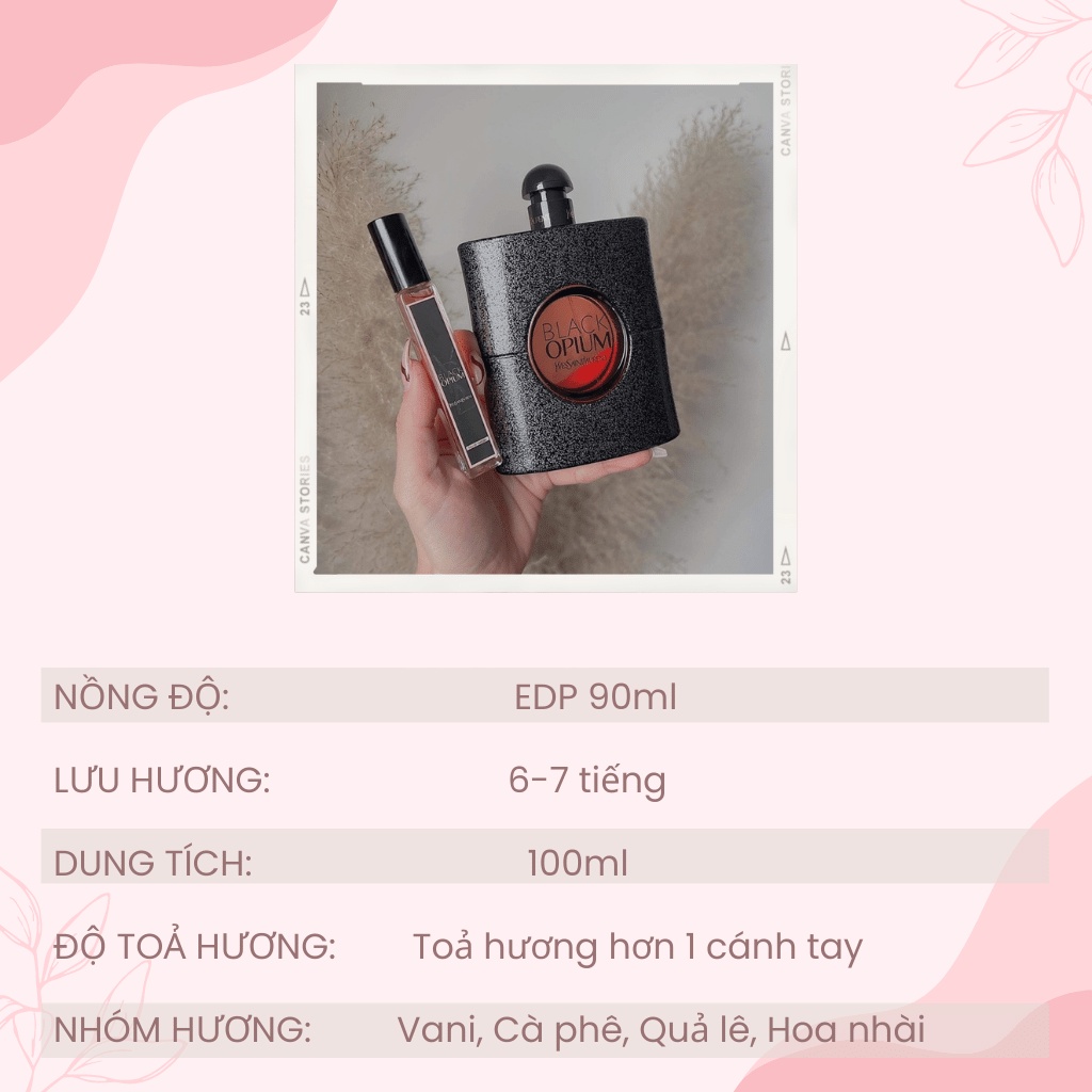 Nước Hoa Nữ Black Opium YSL EDP 90ml - Hương Thơm Quyến Rũ, Năng động và Đầy Cuốn Hút | BigBuy360 - bigbuy360.vn