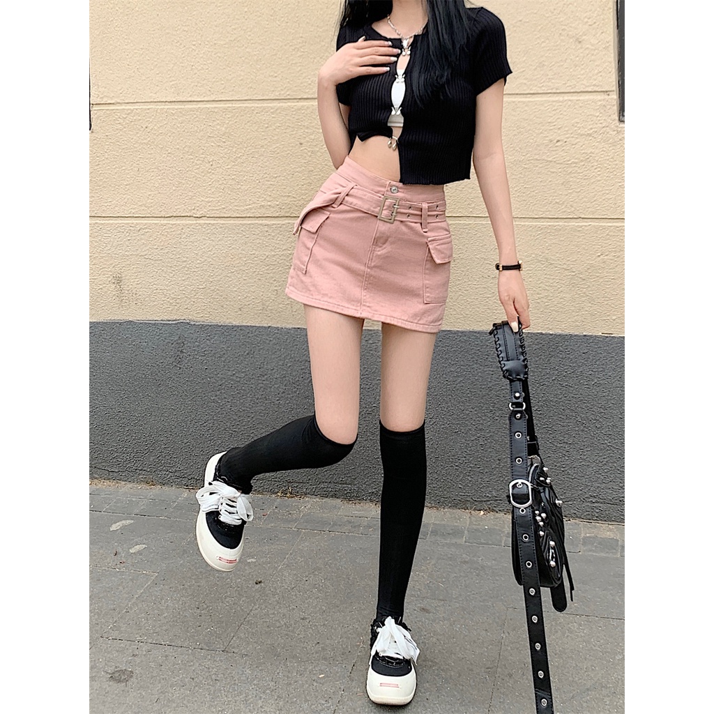 Lalisas Chân Váy Ngắn Dáng Chữ A Lưng Cao Phong Cách retro Thời Trang Hàn Quốc Cho Nữ