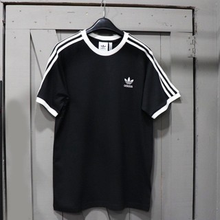 Áo Thun Chính Hãng Adidas Màu Đen Sọc Trắng Shop Xám Store