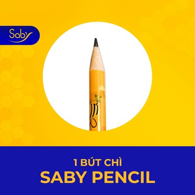 Bút chì tập viết cho bé, set cái màu vàng in hình ong dễ thương dụng cụ học tập cho bé