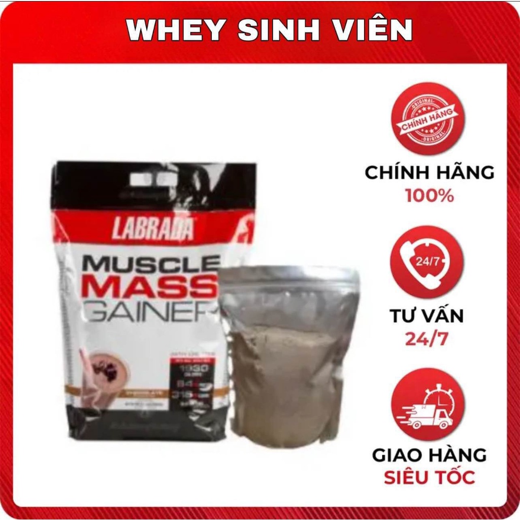 Sữa Tăng Cân Nhanh Cho Người Gầy Muscle Mass Gainer Labrada - Túi Dùng Thử 1kg
