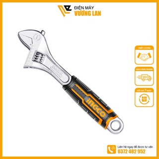 Mỏ lết cán bọc nhựa 8", 10", 12" thép Crv, chống rỉ, độ cứng cáp cao, được xử lý nhiệt luyện tay cầm mềm dẻo INGCO