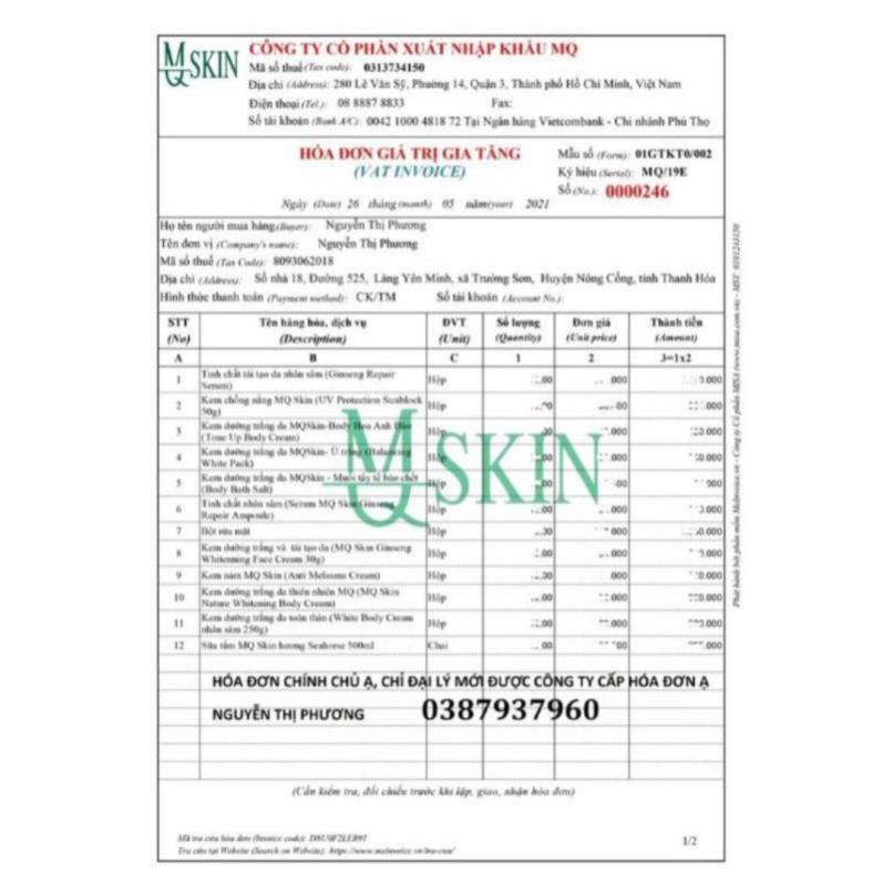 Bột Rữa Mặt Mq Skin Chính Hãng