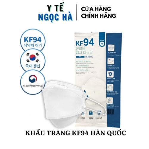 Khẩu Trang KF94 Hàn Quốc, Khẩu trang Hanswell KF94 Health Mask kháng khuẩn và bụi mịn (túi 1 cái/size lớn)